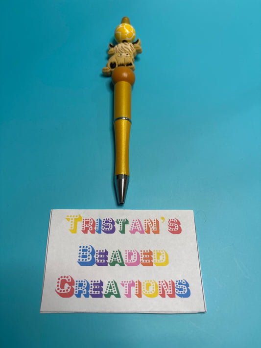 Highland Cow Beaded Pens