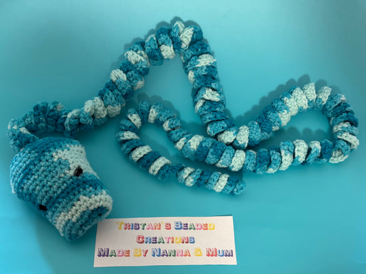 Large Crocheted Snake Made by Mum and Nanna