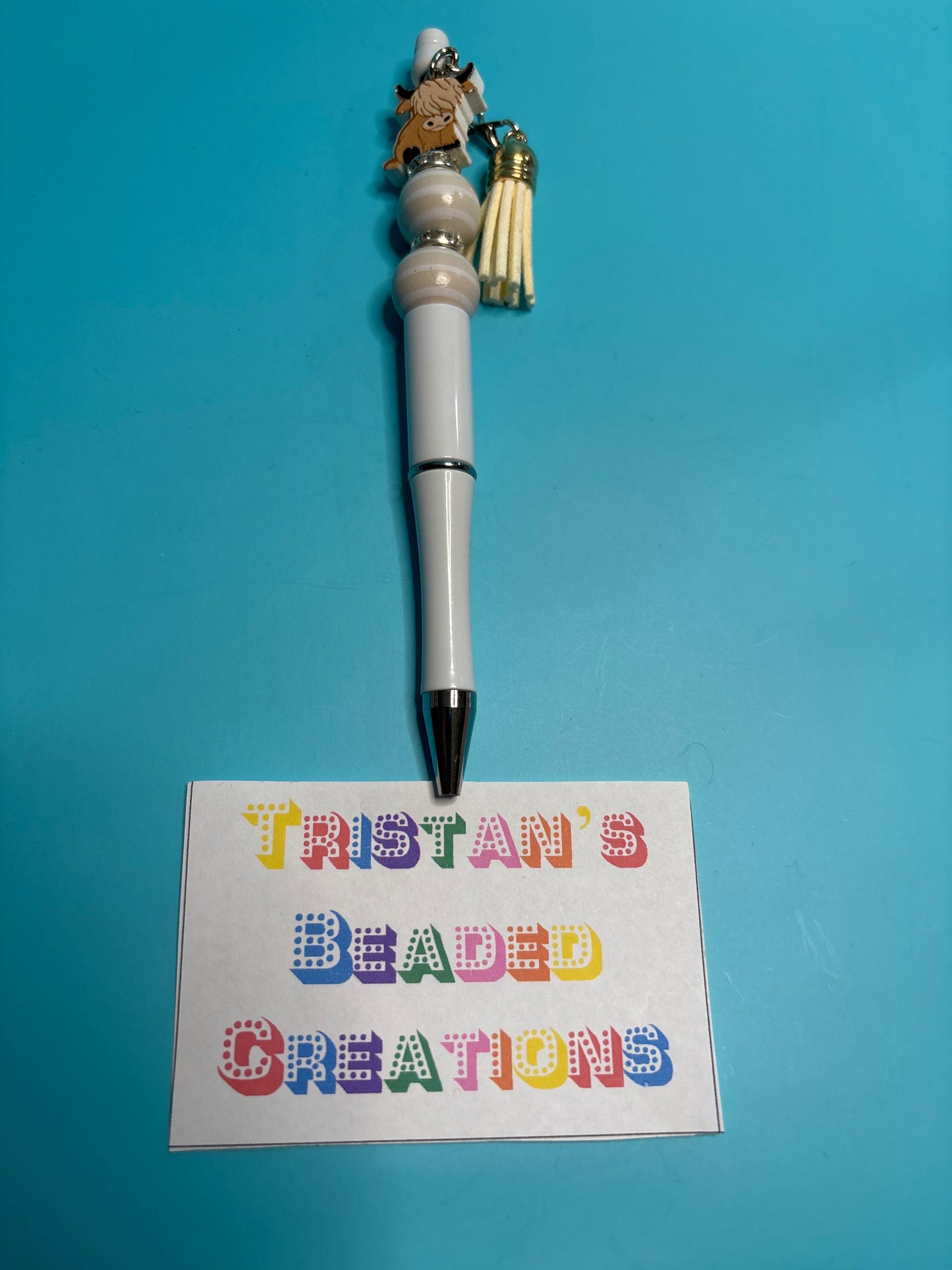 Highland Cow Beaded Pens