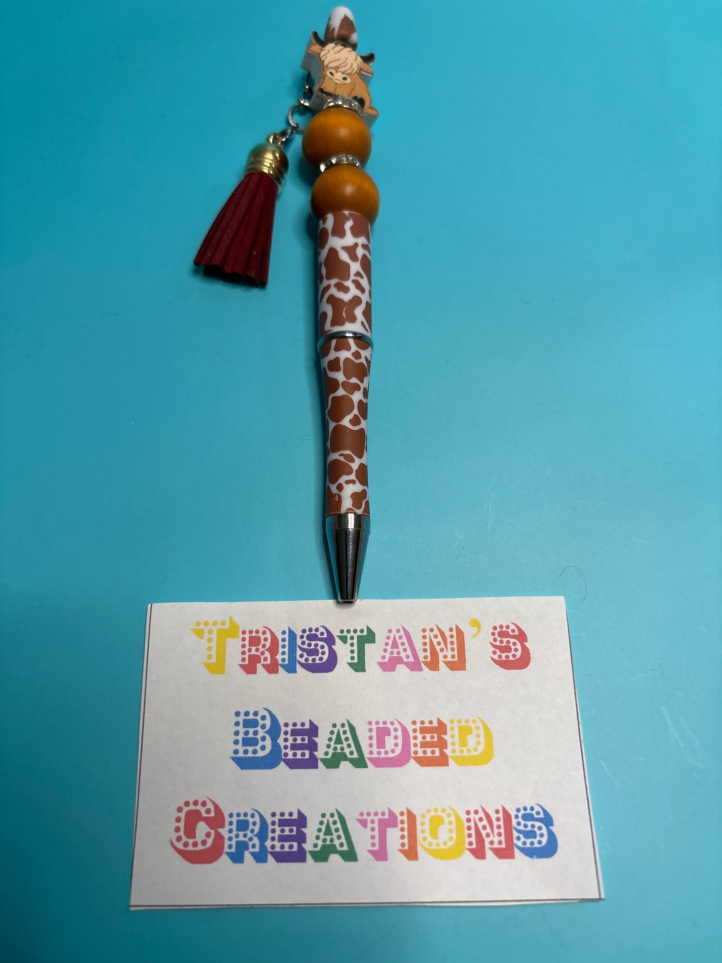 Highland Cow Beaded Pens
