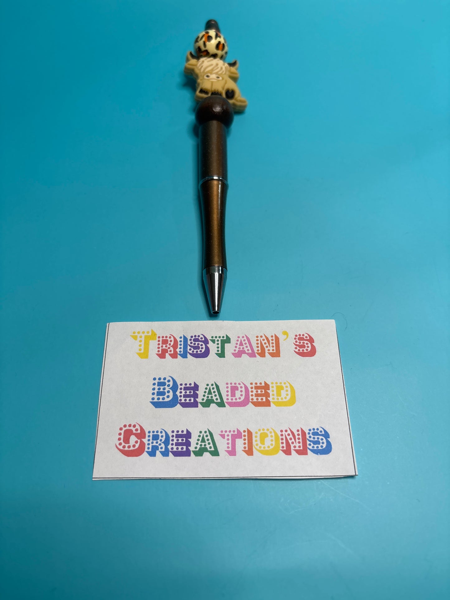 Highland Cow Beaded Pens