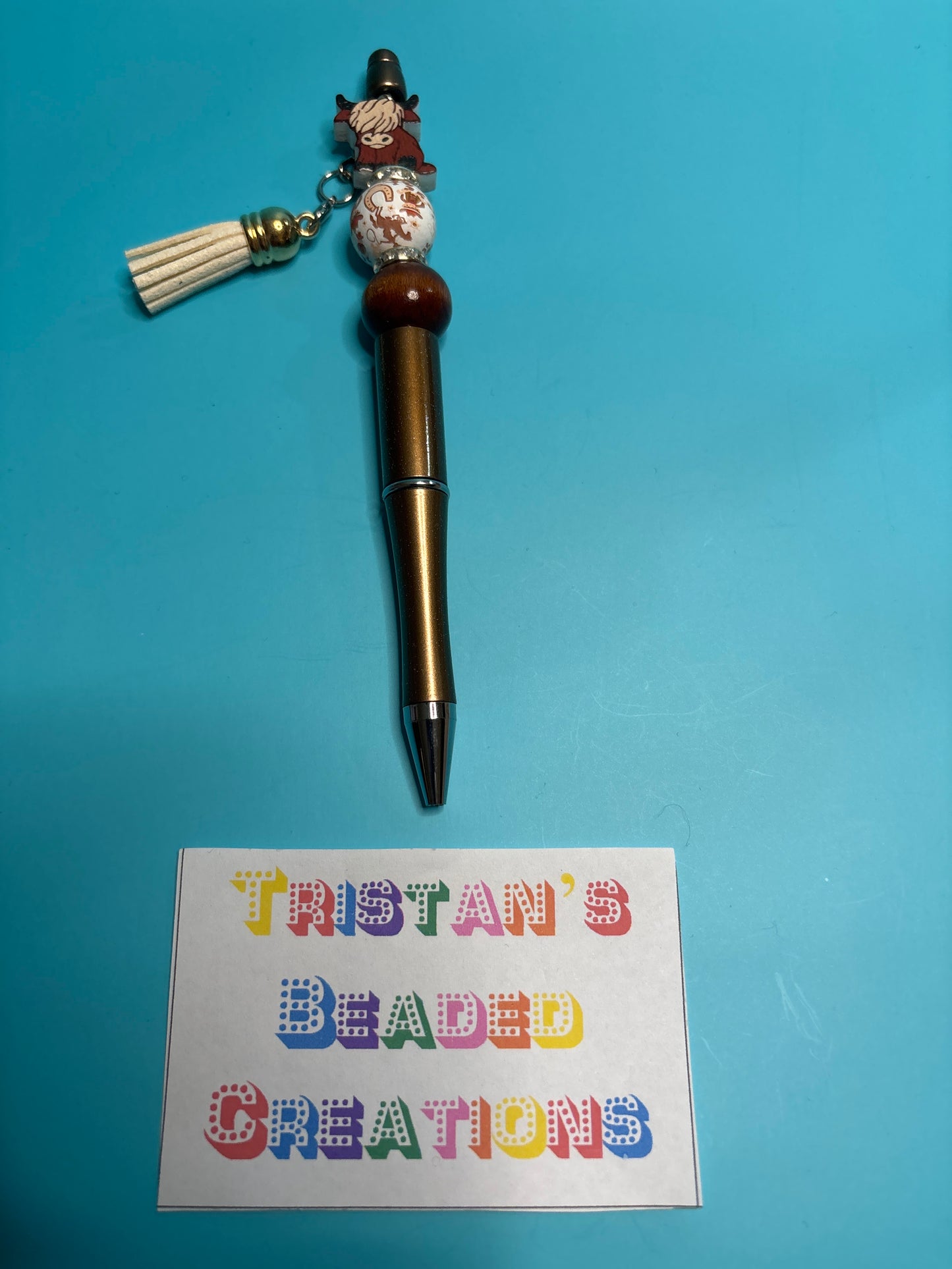 Highland Cow Beaded Pens