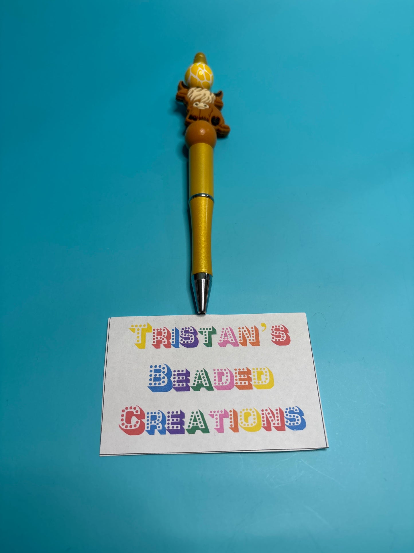Highland Cow Beaded Pens